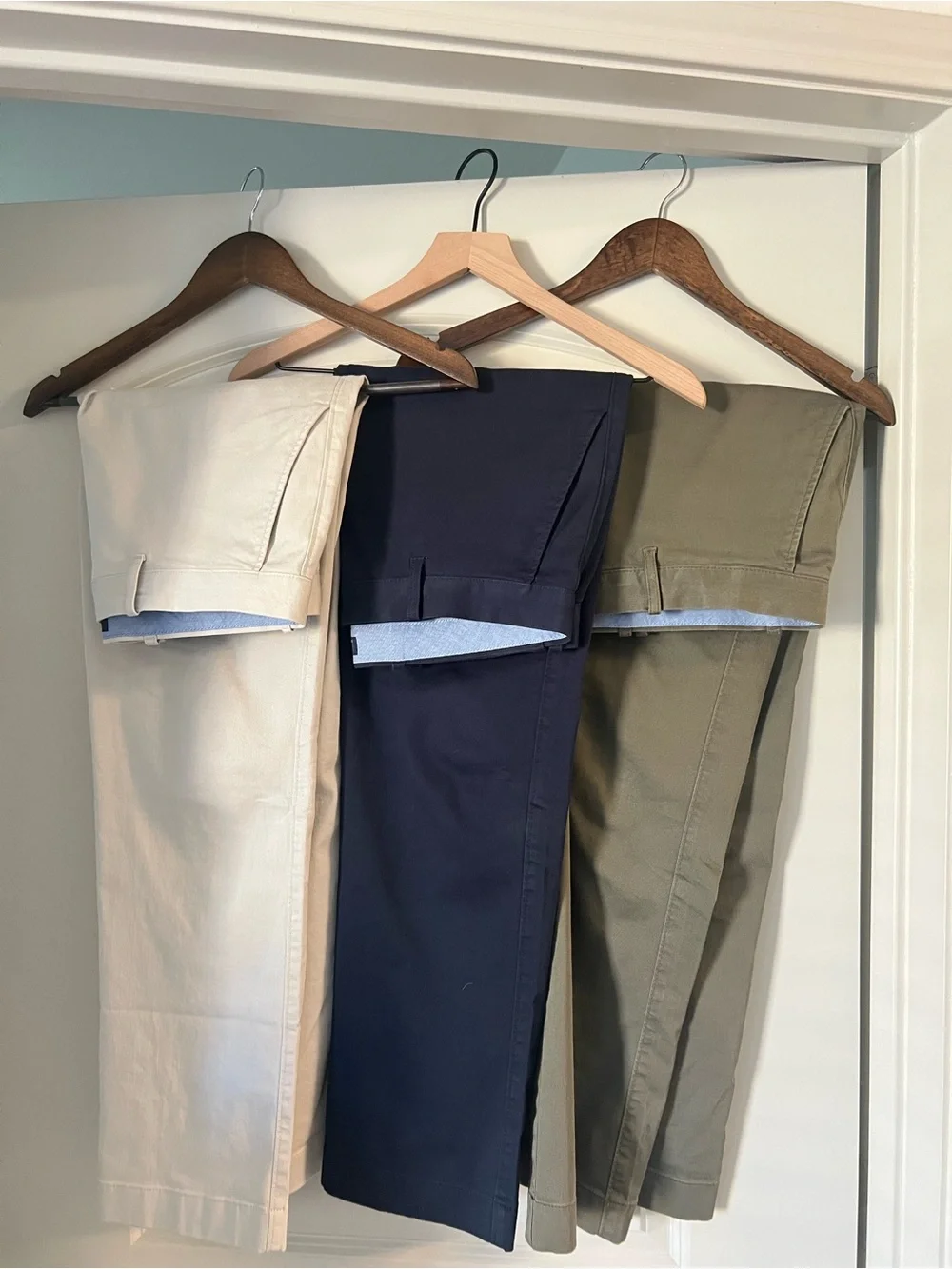 J. Crew Chinos in Navy, Olive, and Cream